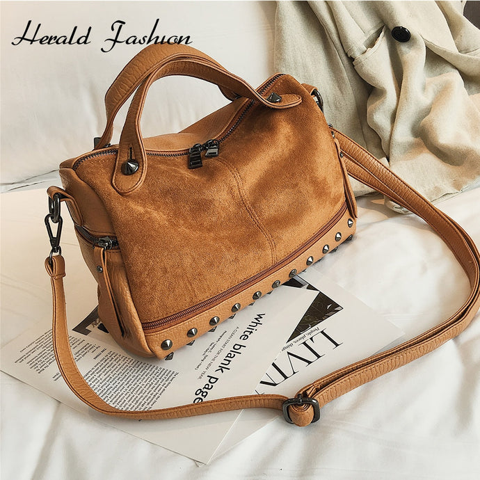Herald Fashion Nubuck Leather Hand Bags Female